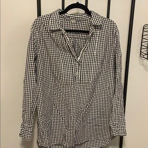 J crew black & white plaid tunic